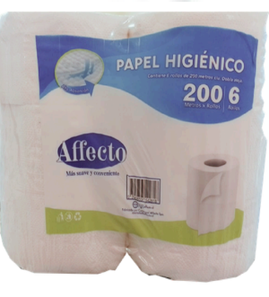 PAPEL 200 METROS DOBLE HOJA 6 UNIDADES
